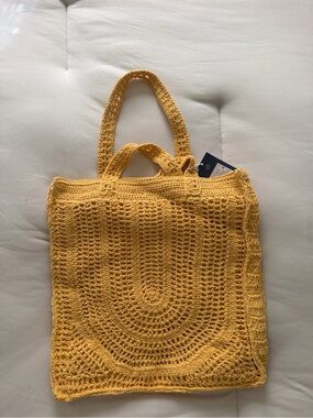 Universal Thread Yellow Crochet Tote Bag